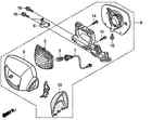 88110-mjg-305za Honda New Oem Genuine Goldwing Complete Black Right Mirror