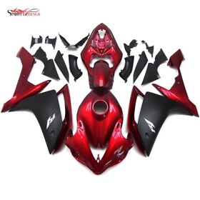 R12007-16 Abs Injection Plastic Kit Fairing For Yamaha Yzf R1 2007-2008 Black Red Body