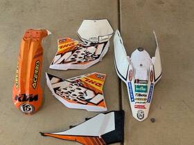 219807xxxx Acerbis Plastic Kit Ktm 2008 2009 2010 Sx/sxf/xc/f 125 250 Fenders Shrouds # Plates