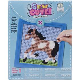 2342a American Crafts 087569023428 3 Pack - Colorbok Sew Cute Needlepoint Kit-horse