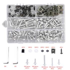 M525-a039-silver Areyourshop 177x Fairing Fender Fastener Kit Body Work Screws Bolts Washers Motorcycle Silve