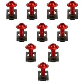 M525-a072-red Artudatech 10x Aluminum M6x20mm Motorcycle Screen Bolts And Spring C Clips Red For Honda
