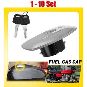 44200-49810 Auxito 1-10x Fit Suzuki Gs450l 1983-1988 Locking Gas Fuel Tank Cap With Key Replace Silver