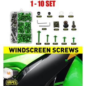 Mtc-gzls-155g Auxito 155-1550 Fairing Bolt Box Kit For Kawasaki Ninja 1000-300cc Zx6r Zx7r Zx9r Green