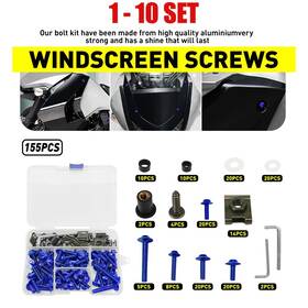 Mtc-gzls-155l Auxito 155-1550x Fairing Screw Bolts Kit For Honda Cbr600rr/900rr/1000rr Cbr1100xx Blue