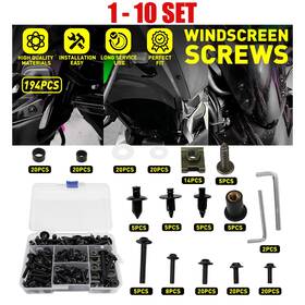 Mtc-gzls-194b Auxito 194-1940x For Suzuki Gsx1300r/r600/r750 Sv650 Complete Fairing Screw Bolts Black