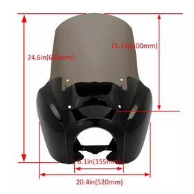 Bap10790 Front Headlight Fairing 15 Inch Windshield For Harley Dyna Super Glide Fxdxt T-sport