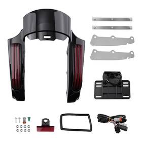 L6ewfr Bfo Black Abs Led Rear Fender For Harley Touring 2014-later Fascia Panel