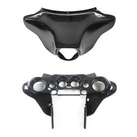 Sj-hl1584-043cb Bikefairings 044 #au Carbon Fiber Inner And Black Outer Batwing Fairing For Harley Street Glide 96-2013