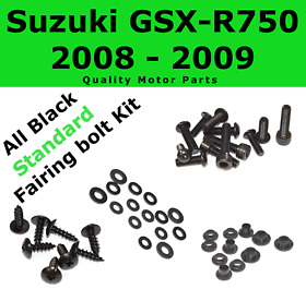 Y-2061 Black Fairing Bolt Kit Body Screws Fasteners For Suzuki Gsx-r 750 2008 2009