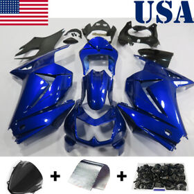 Ap-k0208pwg-005 Blue Fairing Kit For Kawasaki Ninja 250r 2008-2012abs Injection Bodywork Bolts