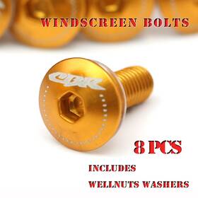 Clcrwbgdlogocbrcc001 Bobmoto Windscreen Bolts Screw Gold For Cbr600rr 03-13 Cbr1100xx 97-06