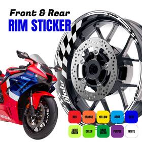 Clcrwsgp01xx17cc005 Bobmoto Aa01 17 Inch Wheel Rim Sticker Checkered For Aprilia Mana 850 07-12 08 09 10 11