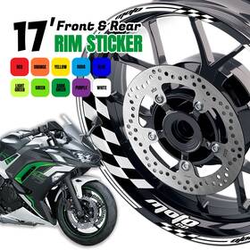 Clcrwsgp01xx17cc035 Bobmoto Aa01 17 Inch Wheel Rim Sticker Checkered For Honda Cb1300 S 03-13 08 09 10 11