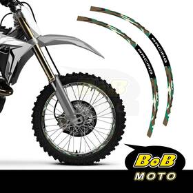 Clcrwsmxaf05bgr2118cc20 Bobmoto Green Camo Dirt Bike Rim Wraps Sticker For Honda Crf 230l 2008-2009 08 09 Clcrwsmxaf05bgr2118cc20 Bobmoto Green Camo Dirt Bike Rim Wraps Sticker For Honda Crf 230l 2008-2009 08 09