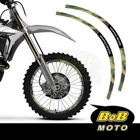 Clcrwsmxaf06bgr2118cc43 Bobmoto Green Camo Stripe Dirt Bike Rim Wraps Sticker For Kawasaki Klx 400 00-16 15 14