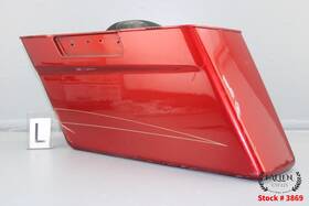 90059-13dpv Candy Orange & Gold Stripe 2013 Harley Road Glide Left Saddlebag Bottom And