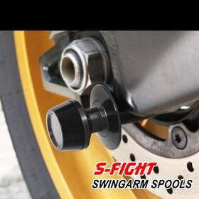 Clcramclspbk8mmcc23048 Createmotor Black M8 Cnc Swingarm Spools For Sv650x 17 18 19 20 21 22 23