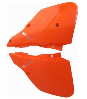 Ho02604121 Cru Products Ufo Side Cover Plastic Panels Orange Flash Red Fits Honda 1987 Cr125 Cr250 Cr500