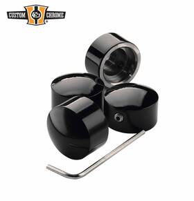 688080 Custom Chrome 4pc Black Head Bolt Covers Fits For Harley Big Twin Cam Sportster 1985-2014