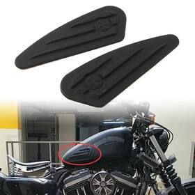 Earthoee 550727369992 Rubber Fuel Gas Tank Knee Pads Decals Stickers Fit Harley Softail Dyna Sportster