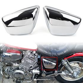 Earthoee 550727963992 Side Panel Cover Left Right For Yamaha Xv 700 750 1000 1100 Virago 84-up Chrome