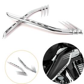 Efmotorshop 550756212030 2x Mid-frame Air Deflectors Accents Trims For Harley Road Glide Cvo Ultra Chrome