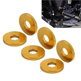 Eparts 834561241080 6x Engine Saddlebag Crash Bar Decorative Spacer Ring For Harley Softail Gold