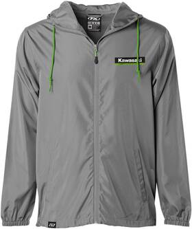 23-85114 Factory Effex-apparel L Charcoal Kawasaki Windbreaker Jackets