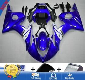 Fairing Blue White Injection Plastic Kit With Bolt Fits Yamaha 2005 Yzf-r6 E3