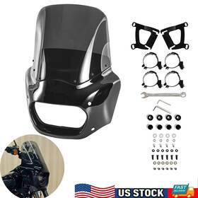 6024-13-qh Fatecim Motorcycle Fairing With 13 Inch Smoke Windshield Windscreen For Harleysoftail Fat Bob