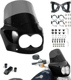 6034-11-qh Fatecim For Harley Dyna Fat Bob Fxdf 2008-2017 Headlight Fairing Windshield And Mount Kit