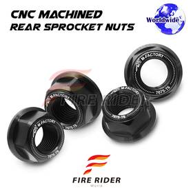 Aarrsnf01bk4pcscl72208002 Fireriderworld Black Rear Sprocket Nuts M10 For Kawasaki Klx 110 02-11 12 13 14 15 16 17 18 19