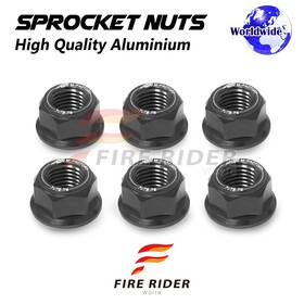 Aarrsnf01bkcl72208138 Fireriderworld Black Rear Sprocket Nuts M10 For Kawasaki Ninja 400 18 19