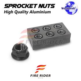Aarrsnf01bkcl72208161 Fireriderworld Black Rear Sprocket Nuts M10 For Kawasaki Z125 17ft Wheels 19 20