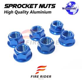 Aarrsnf01bucl72208058 Fireriderworld Blue Rear Sprocket Nuts M10 For Yamaha Yzf R6 17 18 19