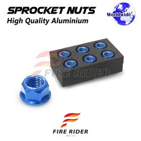 Aarrsnf01bucl72208106 Fireriderworld Blue Rear Sprocket Nuts M10 For Kawasaki Gpz750 Turbo All Year