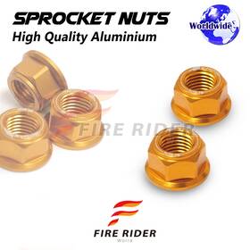 Aarrsnf01gdcl72208053 Fireriderworld Gold Rear Sprocket Nuts M10 For Yamaha Fz07 Mt07 Tracer 15 16 17 18 19 20