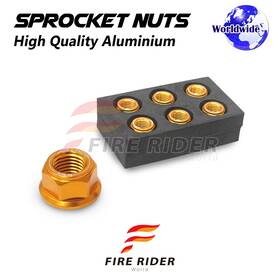 Aarrsnf01gdcl72208063 Fireriderworld Gold Rear Sprocket Nuts M10 For Yamaha Fz6r 09 10 11 12 13 14 15 16 17