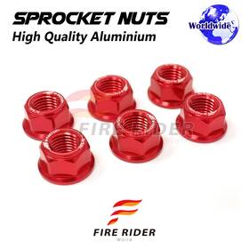 Aarrsnf01rdcl72208082 Fireriderworld Red Rear Sprocket Nuts M10 For Suzuki Gsx1300r Hayabusa 08-14 15 16 17 18 19