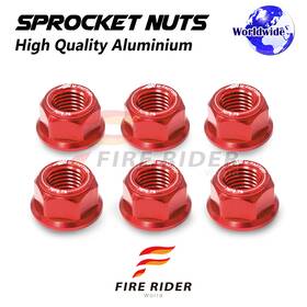 Aarrsnf01rdcl72208175 Fireriderworld Red Rear Sprocket Nuts M10 For Ducati Sport Touring St3 / S 05 06 07