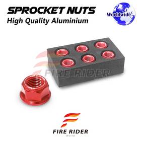 Aarrsnf03rdcl72208010 Fireriderworld Red Rear Sprocket Nuts M10 X1.5 For Aprilia Rsv 1000 R 04 05 06 07 08 09 10
