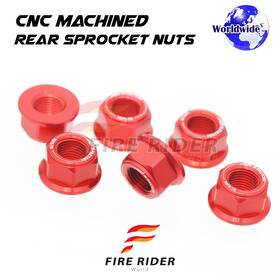 Aarrsnf08rdcl72209021 Fireriderworld Red Rear Sprocket Nuts M8 For Yamaha Ttr 250 02 03 04