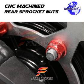 Aarrsnf08rdcl72209024 Fireriderworld Red Rear Sprocket Nuts M8 For Yamaha Yzf R125 08-10 11 12 13 14 15 16 17 18 19