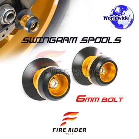 F-mcsp02gd6mm105001a22008 Fireriderworld Billet Gold M6 Rear Swingarm Spools Twall For Fz1 S Fazer 10 11 12 13 14 15 16