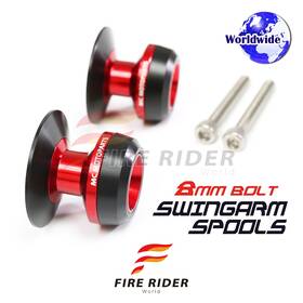 F-mcsp02rd8mm105001a22038 Fireriderworld Billet Red M8 Rear Swingarm Spools Twall For Suzuki Sv650x 17 18 19 20