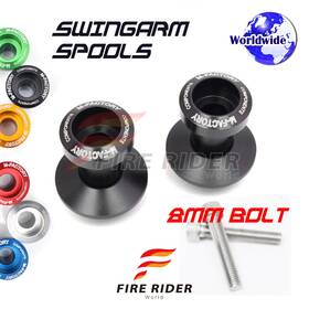 F-mfspmfbk8mm105001a22019 Fireriderworld Cnc Spmf Black M8 Rear Swingarm Spools For Gsxr 1000 11 12 13 14 15 16 17 18