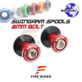 F-mfspmfrd8mm105001a22030 Fireriderworld Cnc Spmf Red M8 Rear Swingarm Spools For Kawasaki Zx-6r 636 19 20