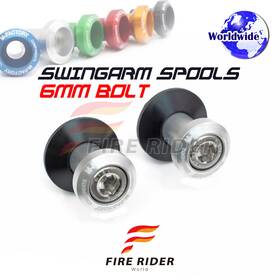 F-mfspmfsi6mm105001a22011 Fireriderworld Cnc Spmf Silver M6 Rear Swingarm Spools For Mt09 Fz09 Tracer 16 17 18 19 20
