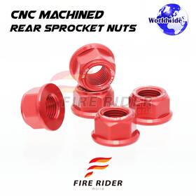 F-rsnf12rd105001a2209018 Fireriderworld Red Rear Wheel Sprocket Nuts M12 For Honda Cbr600 Fa 11 12 13
